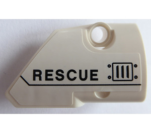 LEGO Gebogen Paneel 2 Rechts met 'RESCUE' Sticker (87086)