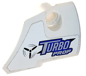 LEGO Curved Panel 2 Right with "TURBO PROP" Sticker (87086)