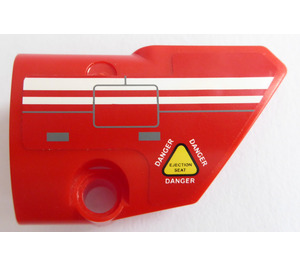 LEGO Curved Panel 2 Right with White stripes and warning sign 'DANGER' Sticker (87086)