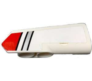 LEGO Curved Panel 21 Right with Red and Silver Stripes Sticker (11946)