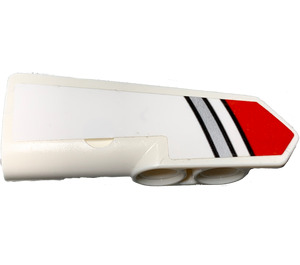 LEGO Curved Panel 22 Left with Red and Silver Stripes Sticker (11947)