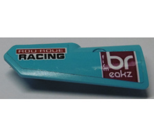 LEGO Curved Panel 22 Left with 'ROU ROUE RACING', 'Firm br eakz' Sticker (11947)