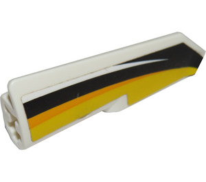 LEGO Curved Panel 22 Left with Yellow and Black Stripes Sticker (11947)