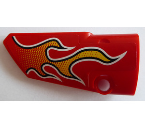 LEGO Curved Panel 3 Left with Flame Sticker (64683)