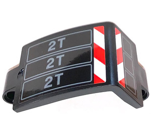 LEGO Curved Panel 3 x 6 x 3 with 2 T Red and White Danger Stripes right Sticker (24116)