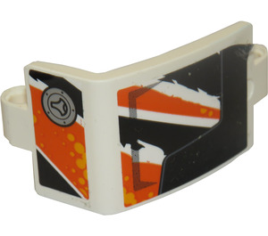 LEGO Curved Panel 3 x 6 x 3 with Black and Orange Shapes with Filler Cap Sticker (24116)