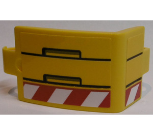LEGO Curved Panel 3 x 6 x 3 with Black Lines and Rectangles and Red and White Danger Stripes Left Sticker (24116)