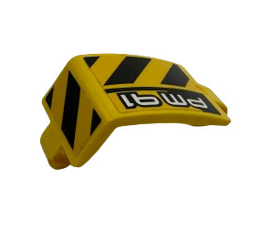 LEGO Curved Panel 3 x 6 x 3 with 'PM91' and Black and Yellow Danger Stripes (Model Left) Sticker (24116)