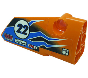 LEGO Curved Panel 4 Right with '22', Lightning, Logos 'OIL', 'AXLE BEAM', 'MOTO' 'NORTHERN' Sticker (64391)