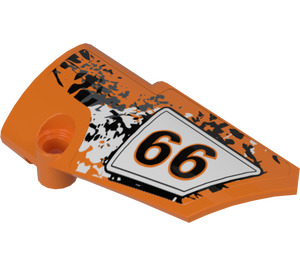 LEGO Curved Panel 4 Right with "66" Sticker (64391)