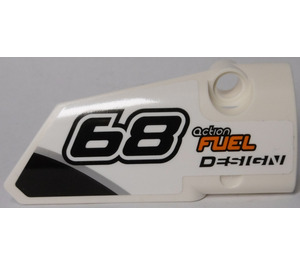 LEGO Curved Panel 4 Right with "68" and "action FUEL DESIGN" Sticker (64391)