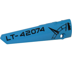 LEGO Gebogen Paneel 5 Links met Zwart "LT-42074" aan Dark Azur Background Sticker (64681)