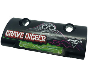 레고 구부러진 패널 7 x 3 ~와 함께 Monster Jam Grave Digger 상표 (24119)