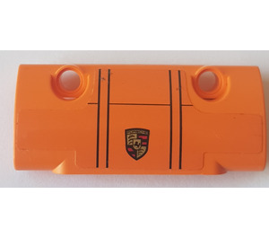 LEGO Böjd Panel 7 x 3 med Porsche logotyp Klistermärke (24119)