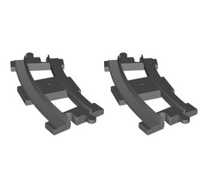 LEGO Curved Rails (Mörk Stengrå) 2735-2