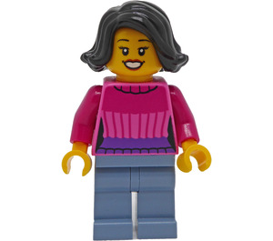 LEGO Customer in Dark Roze Trui Minifiguur