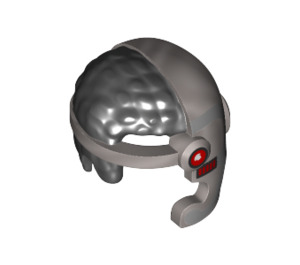 LEGO Cyborg Helm met Open Kant met Zwart Haar en Rood Oog (68389)