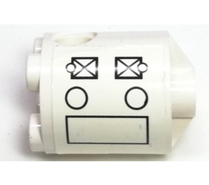 LEGO Cylinder 2 x 2 x 2 Robot Body with Circles and Squares Sticker (Undetermined)