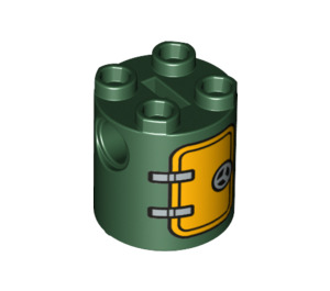 LEGO Zylinder 2 x 2 x 2 Roboter Körper mit Hatch und Griff (Unbestimmt) (97713)