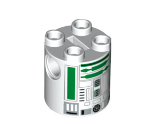 LEGO Cylinder 2 x 2 x 2 Robot Legeme med R2 Unit Astromech Droid Legeme (ikke-specificerede) (18030)