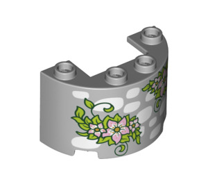 LEGO Cylindre 2 x 4 x 2 Demi avec Stone mur (24593 / 49487)