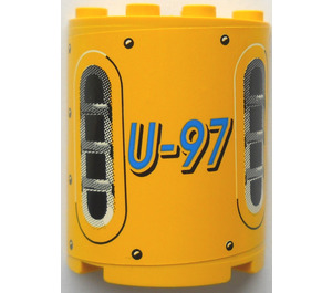LEGO Cylinder 2 x 4 x 4 Half with U-97 Sticker from Set 8250/8299 (6218)