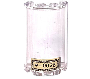 LEGO Cylinder 2 x 4 x 5 Half with No - 0028 Sticker (35312)