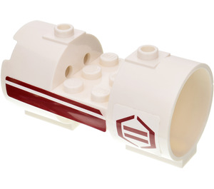 LEGO Cylinder 3 x 6 x 2.7 Horizontal with Stripes and Hexagon Left Sticker Solid Center Studs (93168)