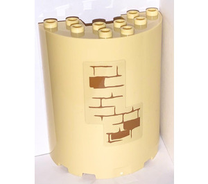 LEGO Cylinder 3 x 6 x 6 Połowa z Cegła Wzór Naklejka (35347)