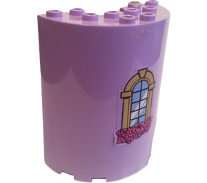 LEGO Cylinder 3 x 6 x 6 Half with Curved Windowpane and Roses Sticker (35347)