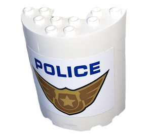 LEGO Cylinder 3 x 6 x 6 Half with Police Badge Sticker (35347)