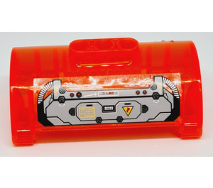 LEGO Cilinder 3 x 8 x 5 Halve met 3 Gaten met 'LOCK', '207 C' en Pipes Patroon Sticker (15361)