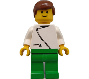 LEGO Dacta Minifigure met zippered Torso en brown Haar