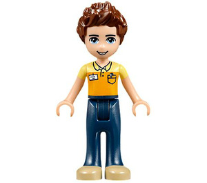 LEGO Daniel, Dark Bleu Pantalon, Orange et Bright Lumière Jaune Polo Chemise Minifigurine