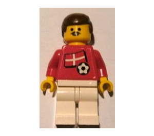 LEGO Danish Football Player met Moustache met Stickers minifiguur