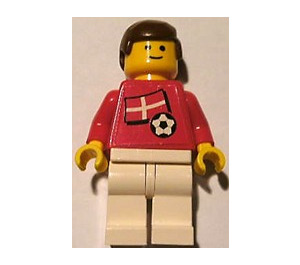 LEGO Danish Football Player met Standaard Grijns met Stickers minifiguur