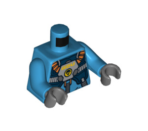 LEGO Mørk Azure Alien Defense Unit Flight Jumpsuit Torso (973 / 76382)