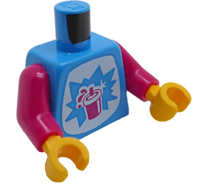 LEGO Mörk Azure Boy med Pinguin Hjälm Minifigur Kropp (973 / 76382)