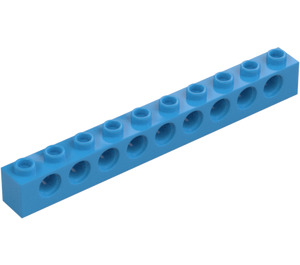 LEGO Dark Azure Brick 1 x 10 with Holes (2730)