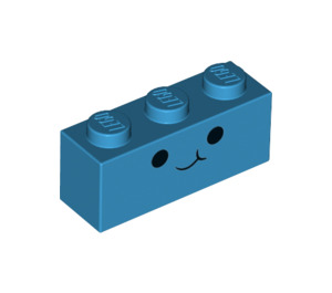 LEGO Dark Azure Brick 1 x 3 with Face (3622 / 38939)