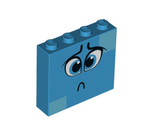 LEGO Tmavě azurová Kostka 1 x 4 x 3 s Sad Tvář (49311 / 52099)