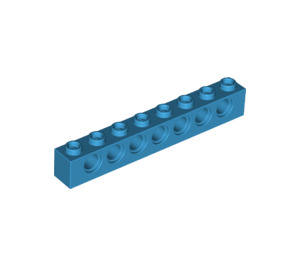 LEGO Dark Azure Backstein 1 x 8 mit Löcher (3702)