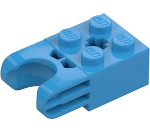 LEGO Dark Azure Brick 2 x 2 with Ball Joint Socket (Wide Closed Socket) (67696)