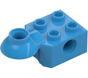 LEGO Dark Azure Brick 2 x 2 with Horizontal Rotation Joint (48170 / 48442)