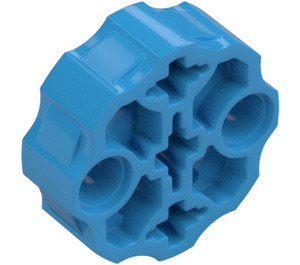 LEGO Dark Azure Connector Round with Pin and Axle Holes (31511 / 98585)