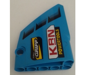 LEGO Azur foncé Incurvé Panneau 13 La gauche avec KRN Power Tools Autocollant (64394)