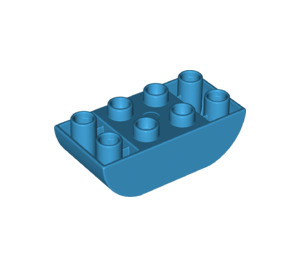 LEGO Dark Azure Duplo Brick 2 x 4 with Curved Bottom (98224)