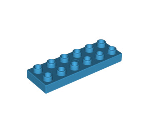 LEGO Azur foncé Duplo assiette 2 x 6 (98233)