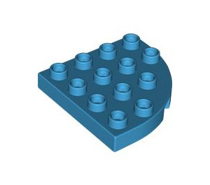 LEGO Azur foncé Duplo assiette 4 x 4 avec Rond Coin (98218)