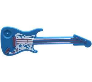 레고 어두운 하늘색 Electric Guitar ~와 함께 하얀색 Pickguard ~와 함께 별 (11640 / 29585)